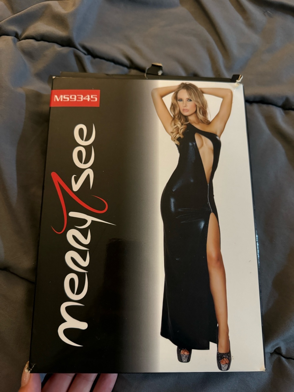 Women’s Black Halter High Slit Clubwear Lingerie Dress NIB